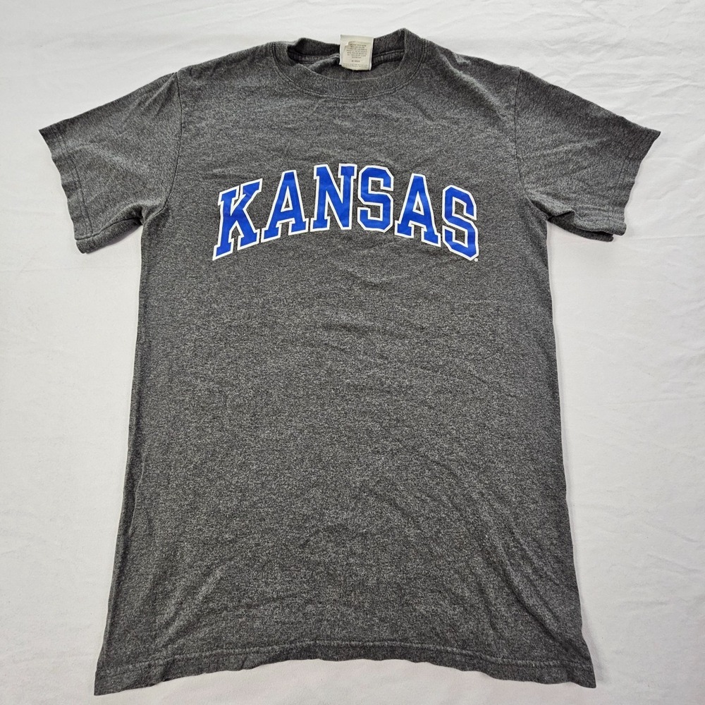 University of Kansas Champion Gray Short Sleeve Cotton T-Shirt Men's‎ S